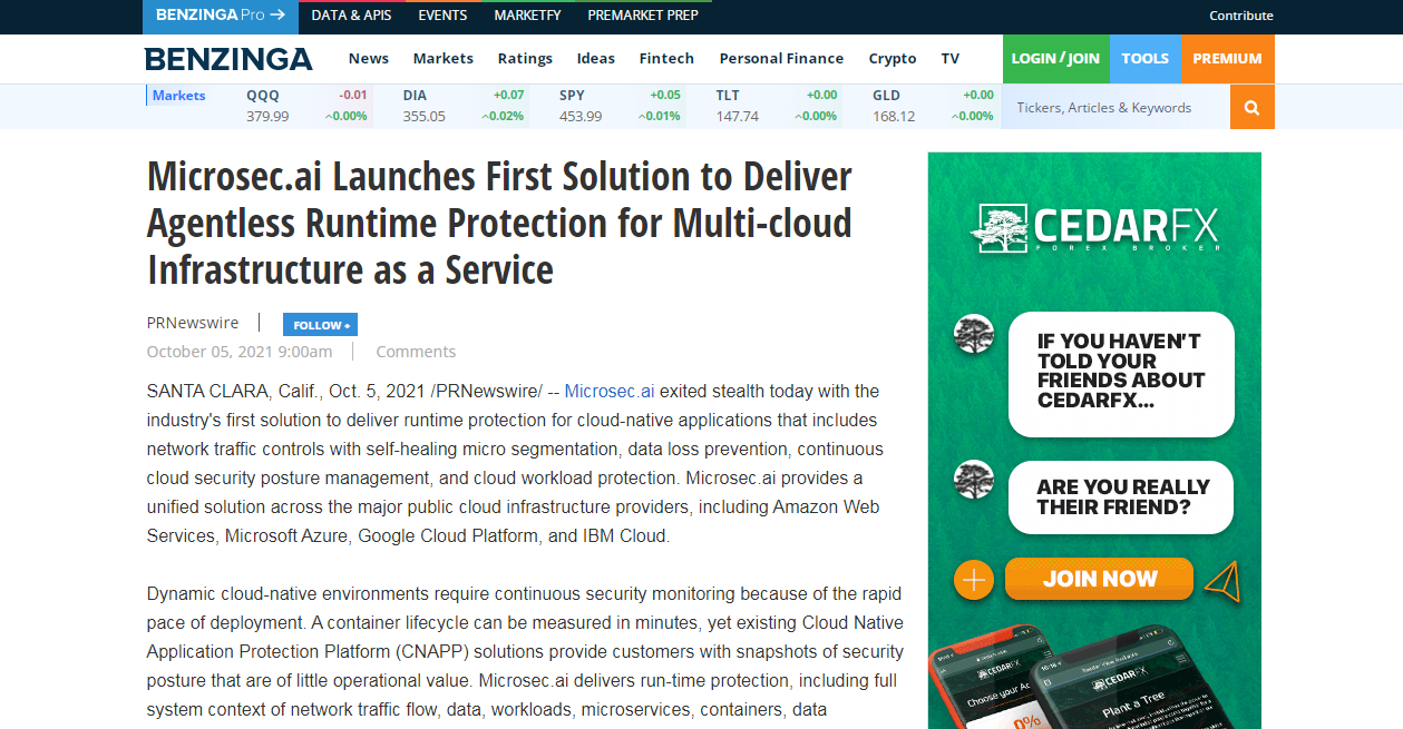 Microsec.AI Launches First Solution to Deliver Agentless Runtime Protection for Multi-cloud Infrastructure as a Service